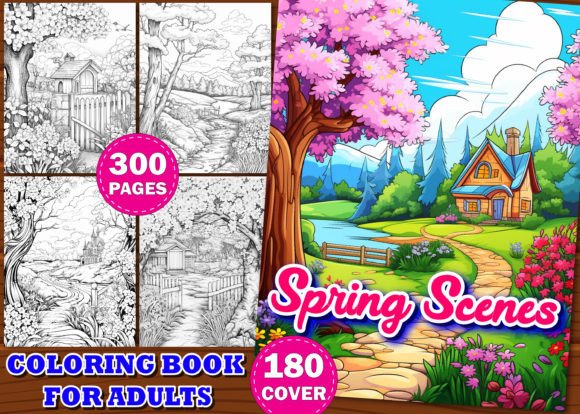 300 Spring Scenes Coloring Pages