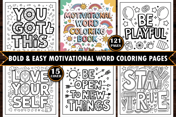 ADULT Bold & Easy Quotes Coloring Page Bundle