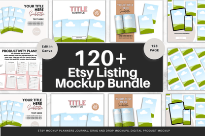 120+ Etsy Listing Mockup Bundle in Canva