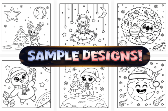 90+ Easy Xmas in Space Coloring Pages