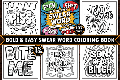 ADULT Bold & Easy Quotes Coloring Page Bundle