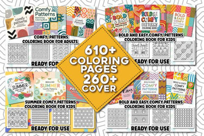 Comfy Patterns Coloring Book Bundle