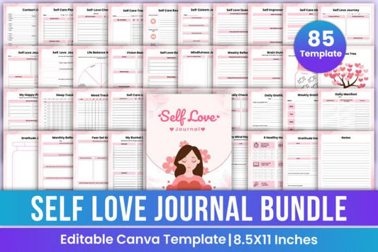 Self-Love Journal Bundle Canva Template